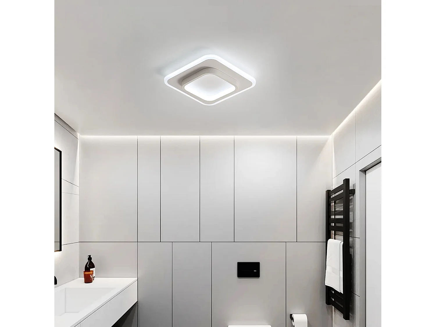 Moderna lampada a soffitto a LED, modalità lampada a soffitto quadrata in acrilico da 24 W, diametro 24 cm