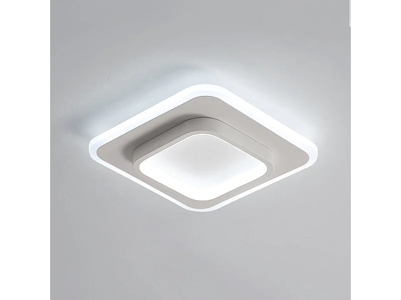 Plafonnier led moderne, lampe de plafond carré mode en acrylique 24w, diamètre 24cm