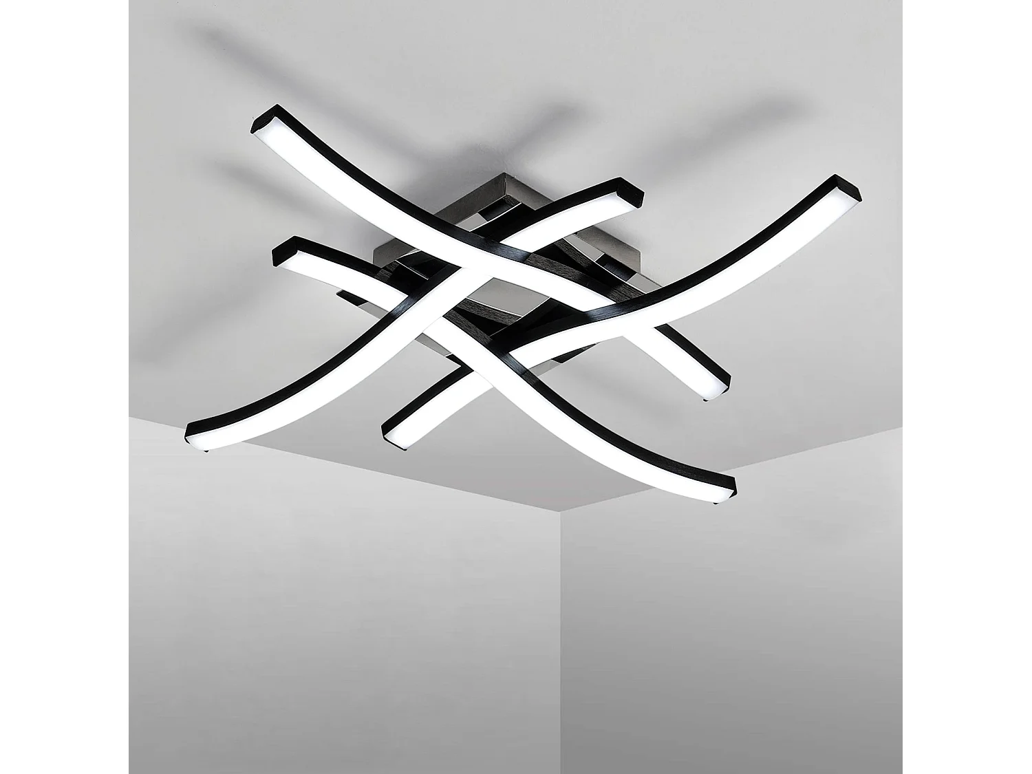 Plafonnier led design moderne en forme de vague, 46 * 46 * 7cm,lumière blanche froid