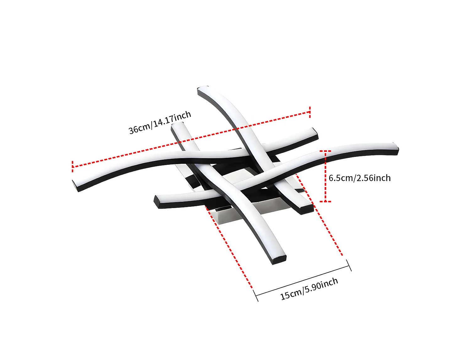 Plafonnier led design moderne en forme de vague, 46 * 46 * 7cm,lumière blanche froid