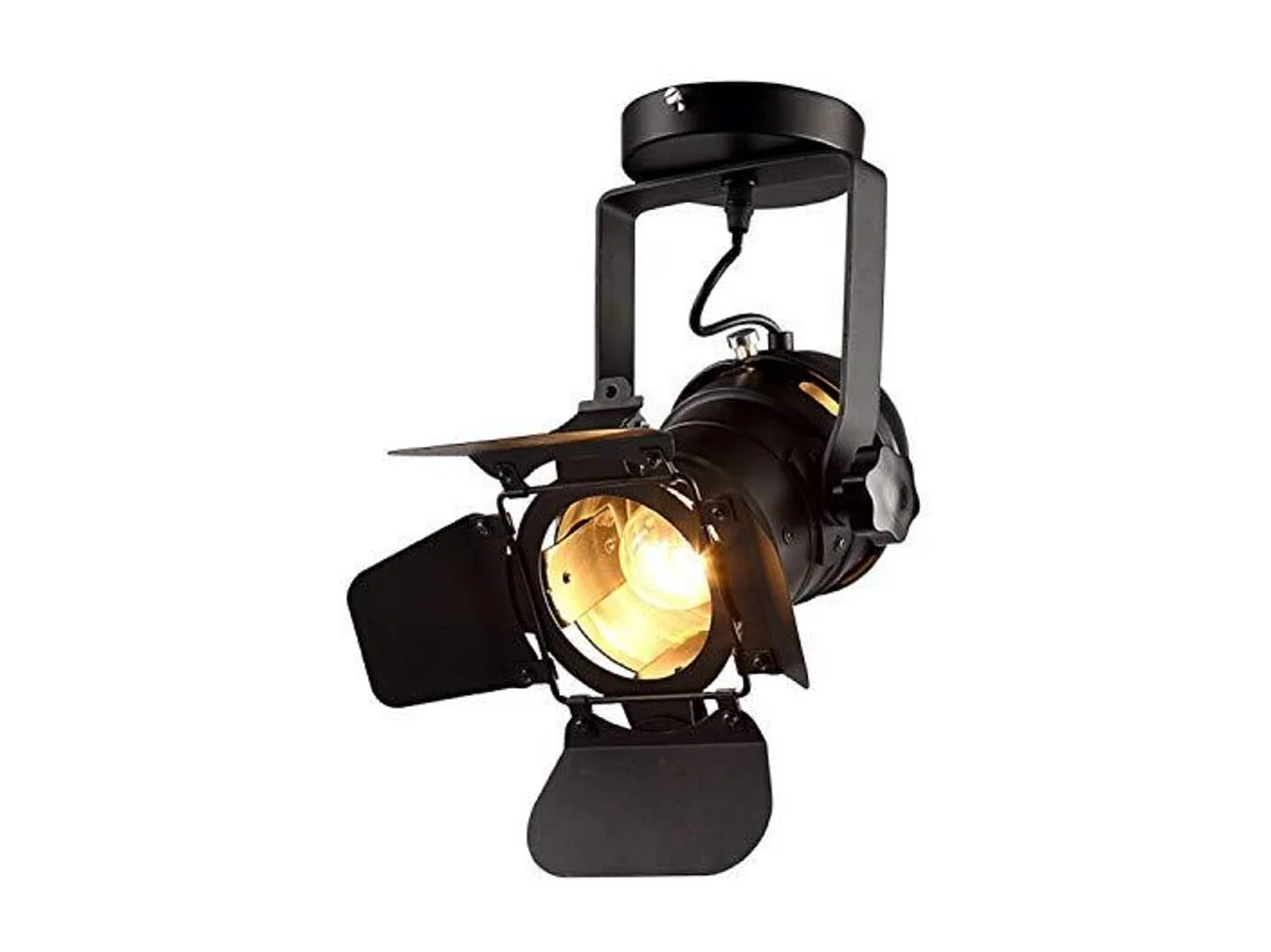 Plafonnier vintage projecteur e27 spot,  33 * 18 * 16cm,  noir