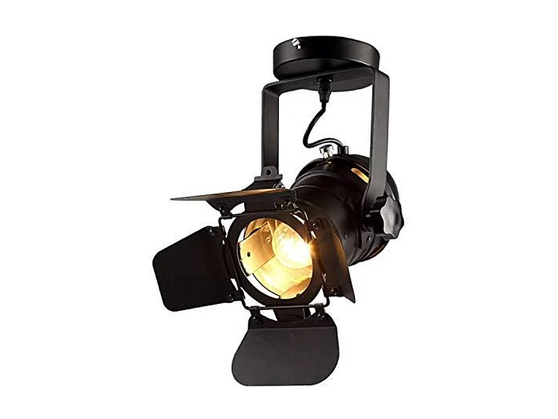 Plafonnier vintage projecteur e27 spot,  33 * 18 * 16cm,  noir