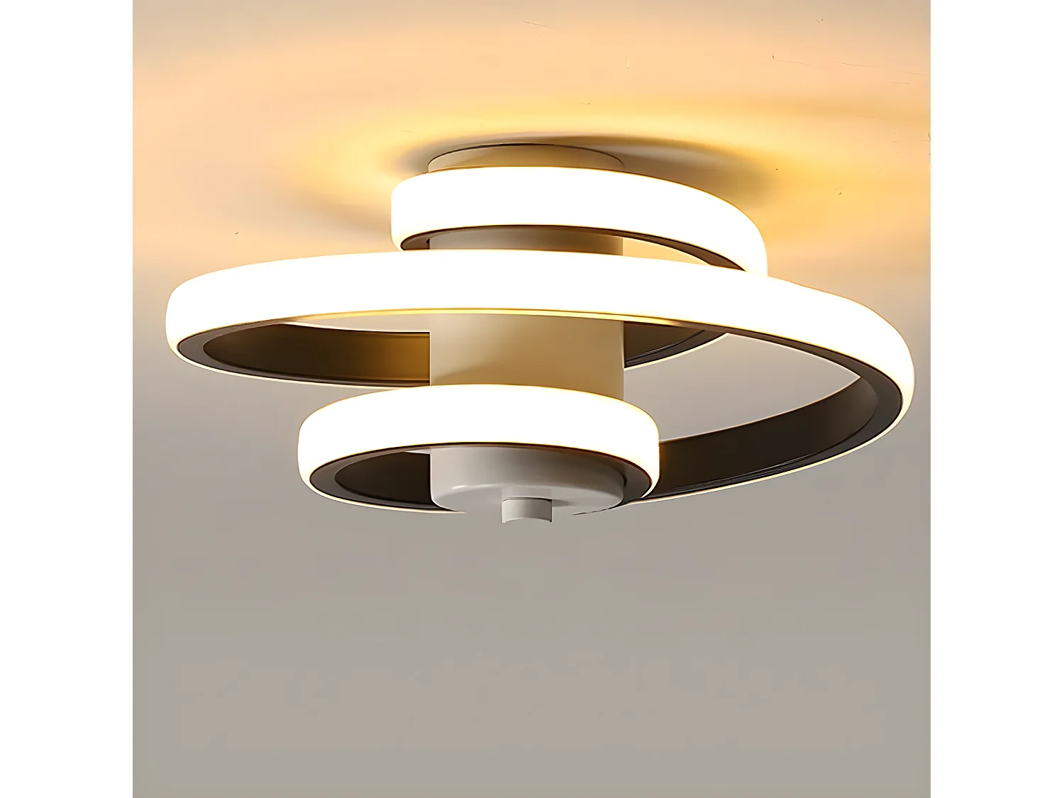 Plafonnier led moderne créatif, 23*21*10cm, blanc, 24w, en aluminium et acrylique, lumière chaud