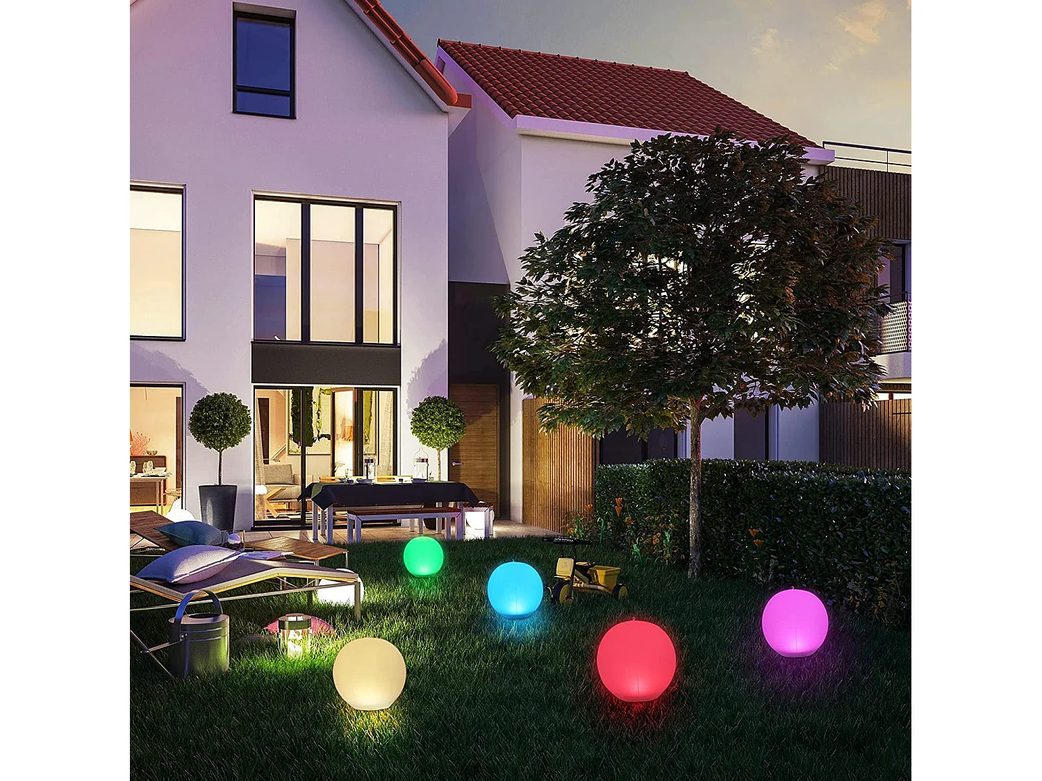 Lámpara solar flotante de 34 cm, globo de ledos impermeable IP67, bola de luz de 4 modos, la