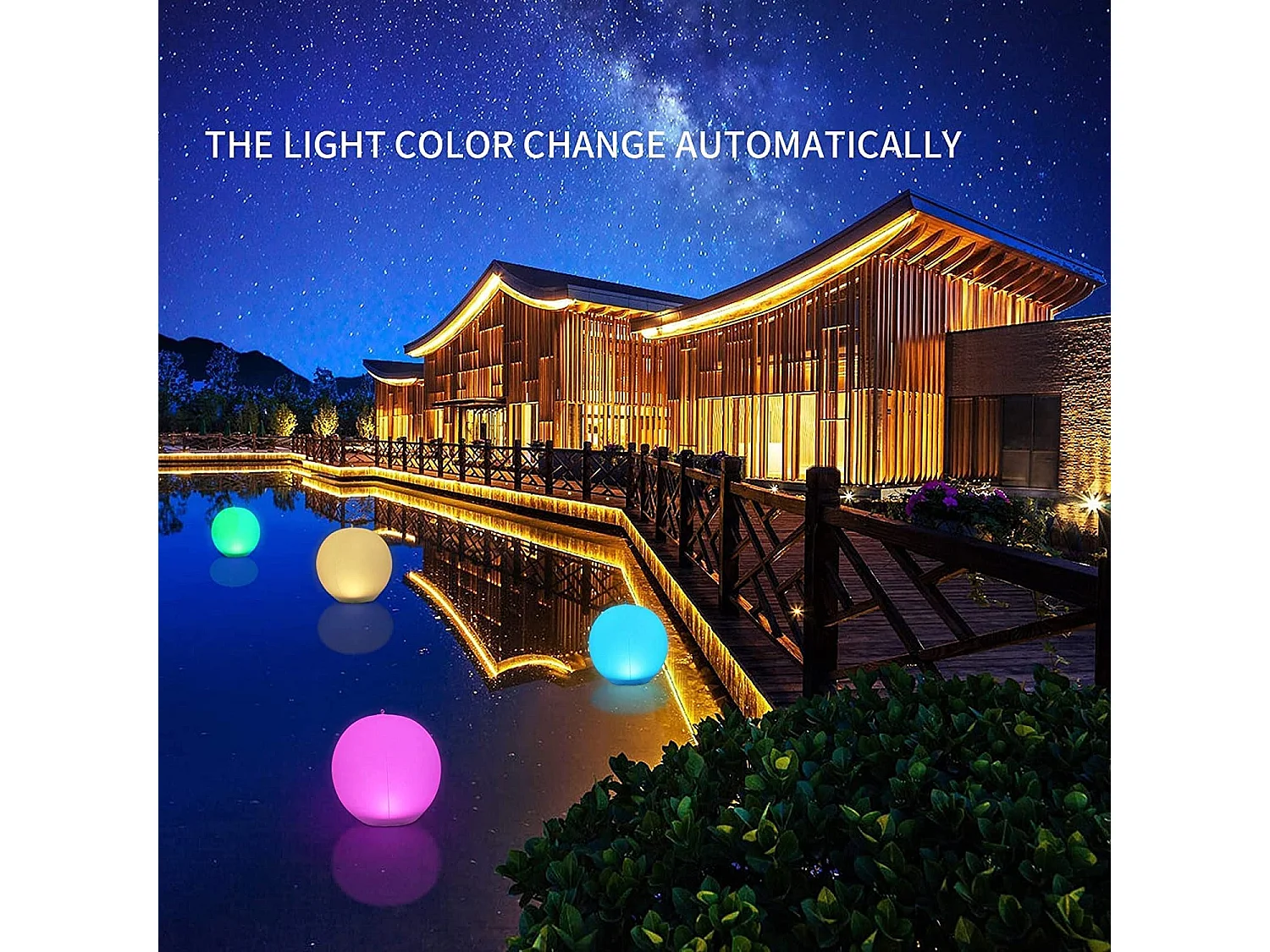 Lámpara solar flotante de 34 cm, globo de ledos impermeable IP67, bola de luz de 4 modos, la