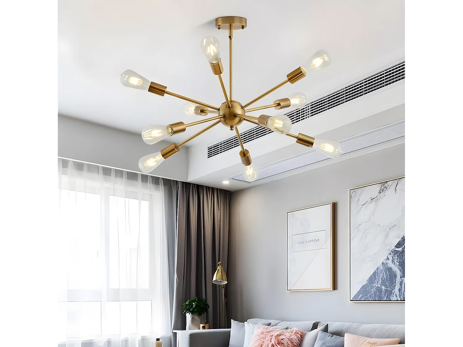 Moderner industrieller Vintage-Hängeleuchter, 85 * 85 * 120 cm, Aufhängung, ohne E27-Glühbirne