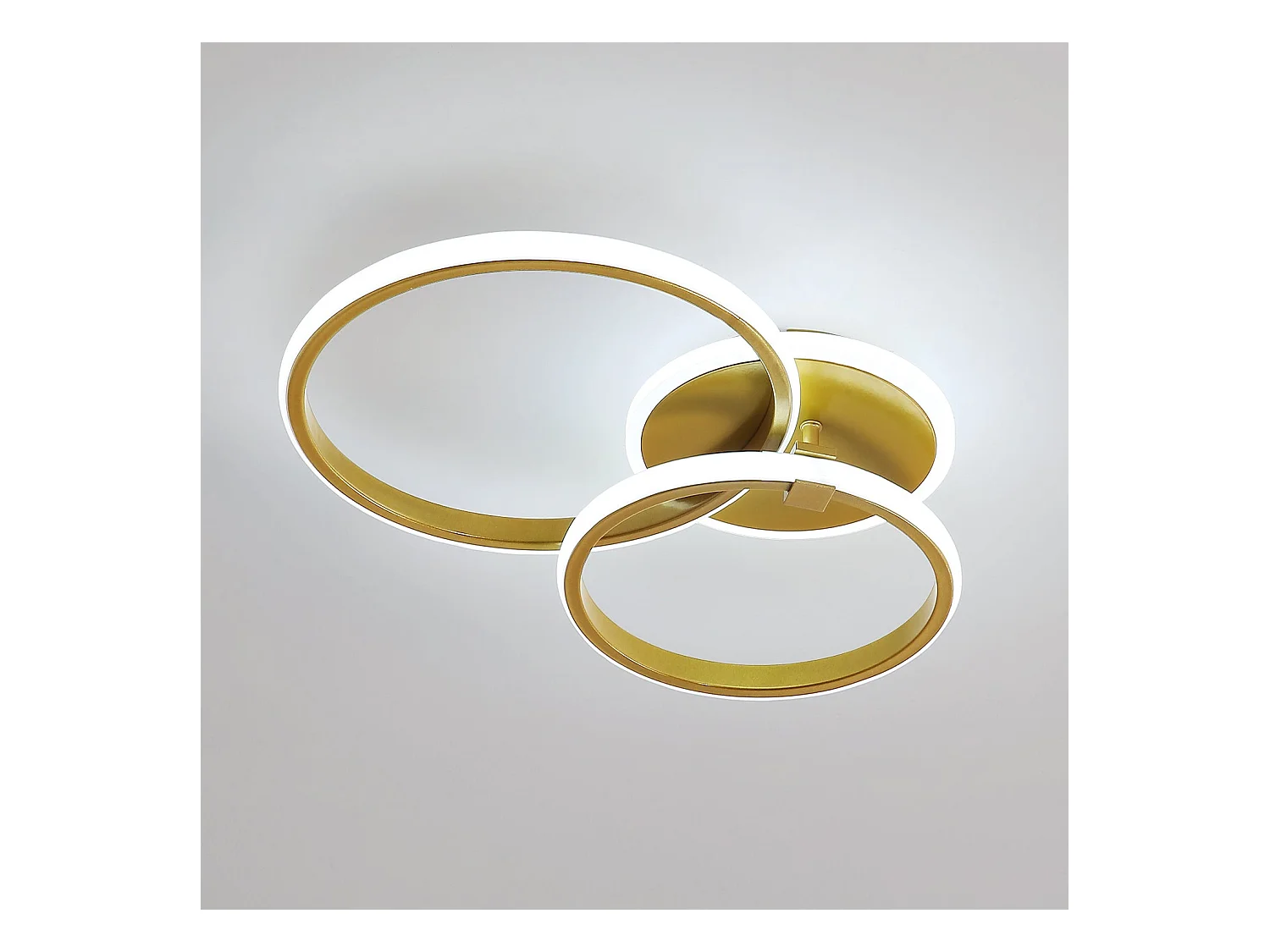 Plafonnier led moderne ronde , diamètre 30cm 24cm, or, ronde 3500lm, lustre en metal