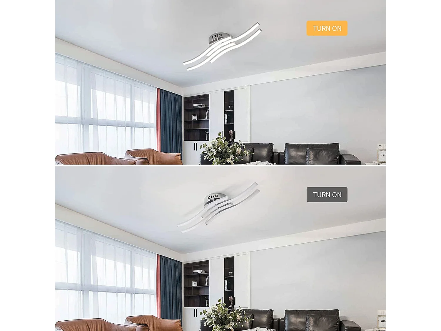 Luce a soffitto a LED VODUED con 4 luci, 60*14 cm, argento, luce bianca 6000K, 24W