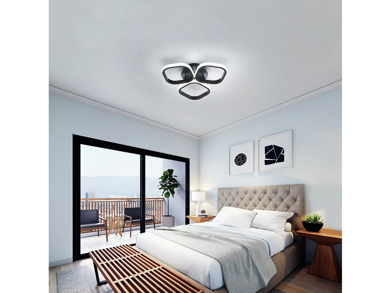 Lampada a soffitto a LED 30W, 3 quadrati Lampada a soffitto moderna 35 cm Lumo a soffitto a LED Utilitair Luce