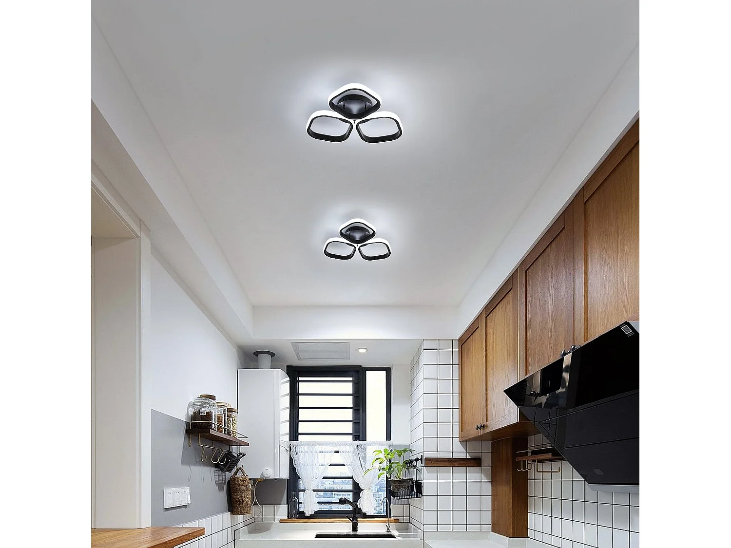 Lampada a soffitto a LED 30W, 3 quadrati Lampada a soffitto moderna 35 cm Lumo a soffitto a LED Utilitair Luce