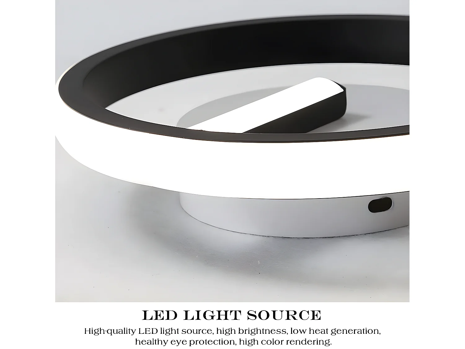 Plafonnier led moderne rond, noir, 24*24*4cm, 18w, en acrylique pour salon chambre