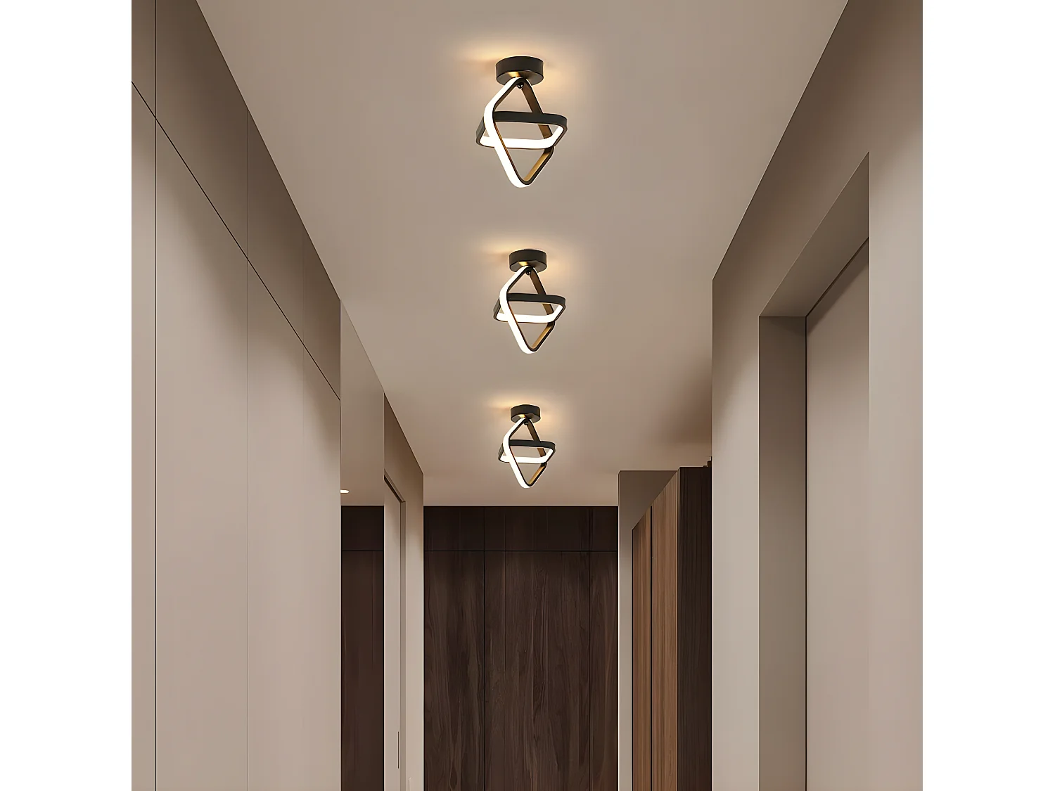 Luce a soffitto a LED quadrata moderna, nero, 22 cm*25 cm, 24w 2700lm, luce chuad