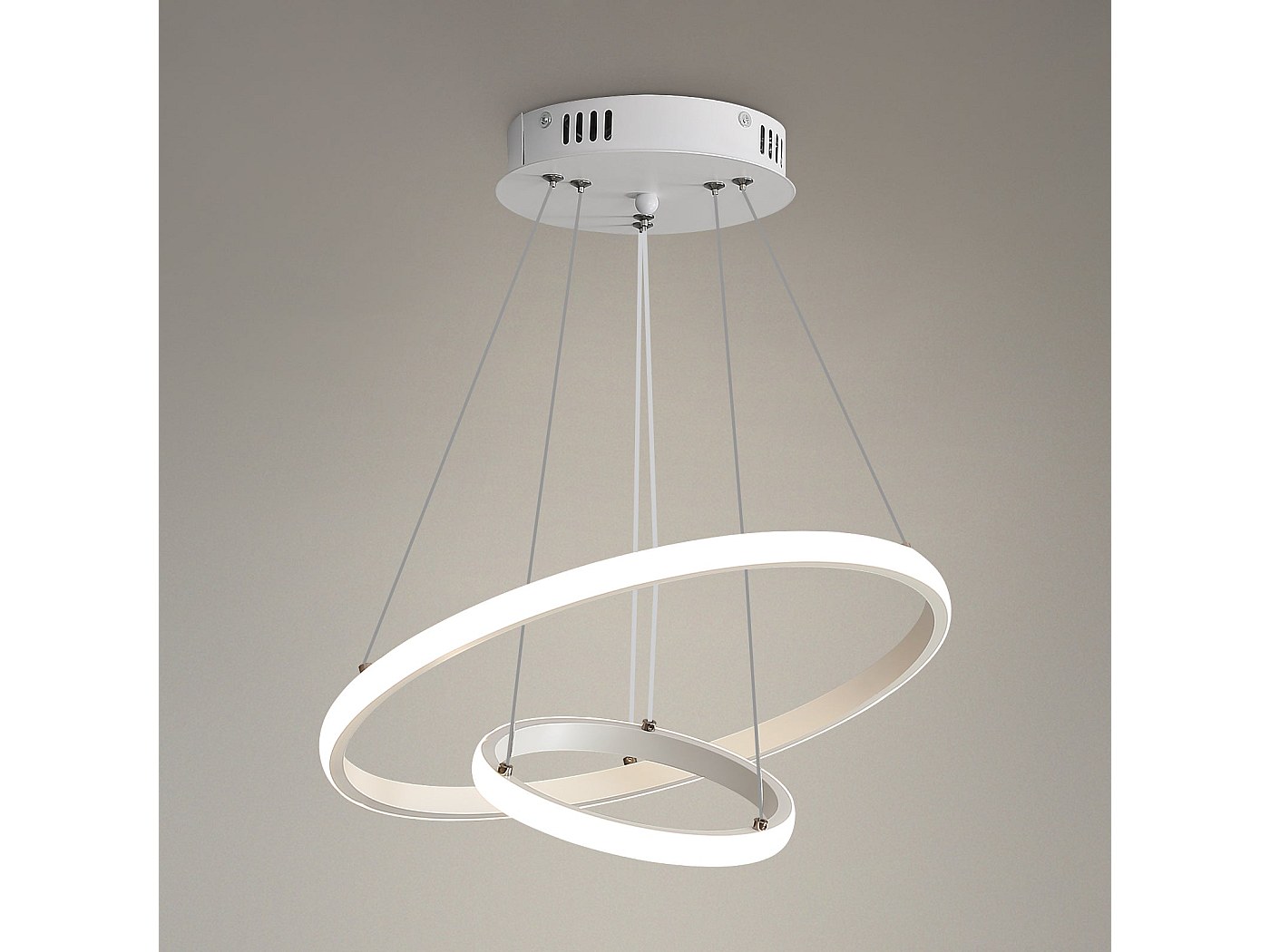 Suspension luminaire led, lustre circulaire moderne, blanc, 20+40CM ...