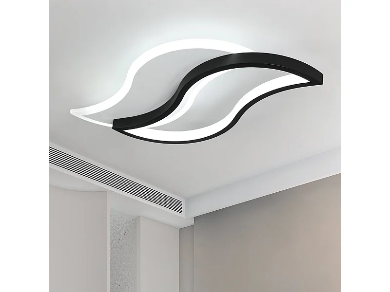 Plafonnier led design moderne forme créative de la feuille, 40*20.5*5.5cm, lumière blanc froid