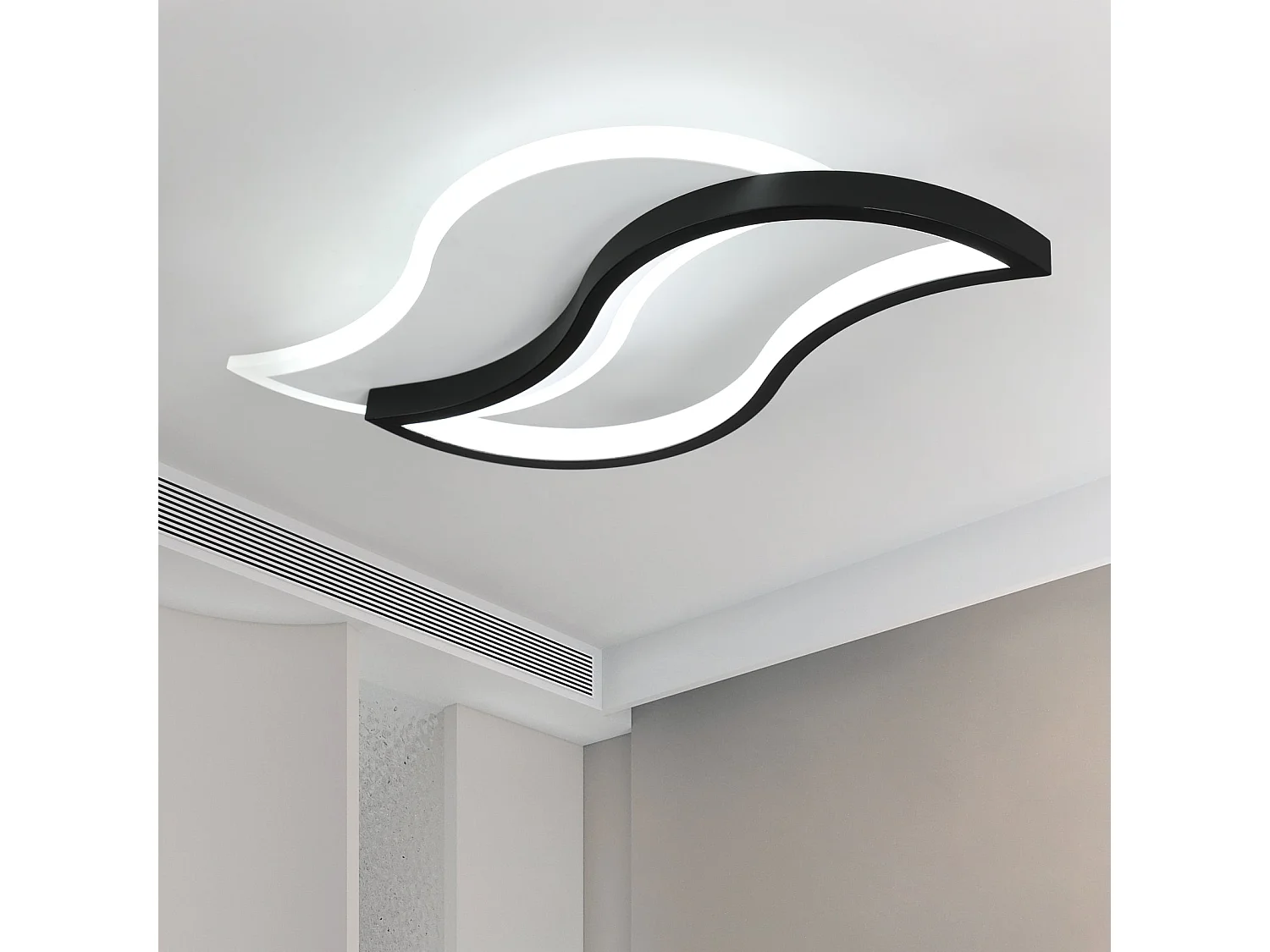 Plafonnier led design moderne forme créative de la feuille, 40*20.5*5.5cm, lumière blanc froid
