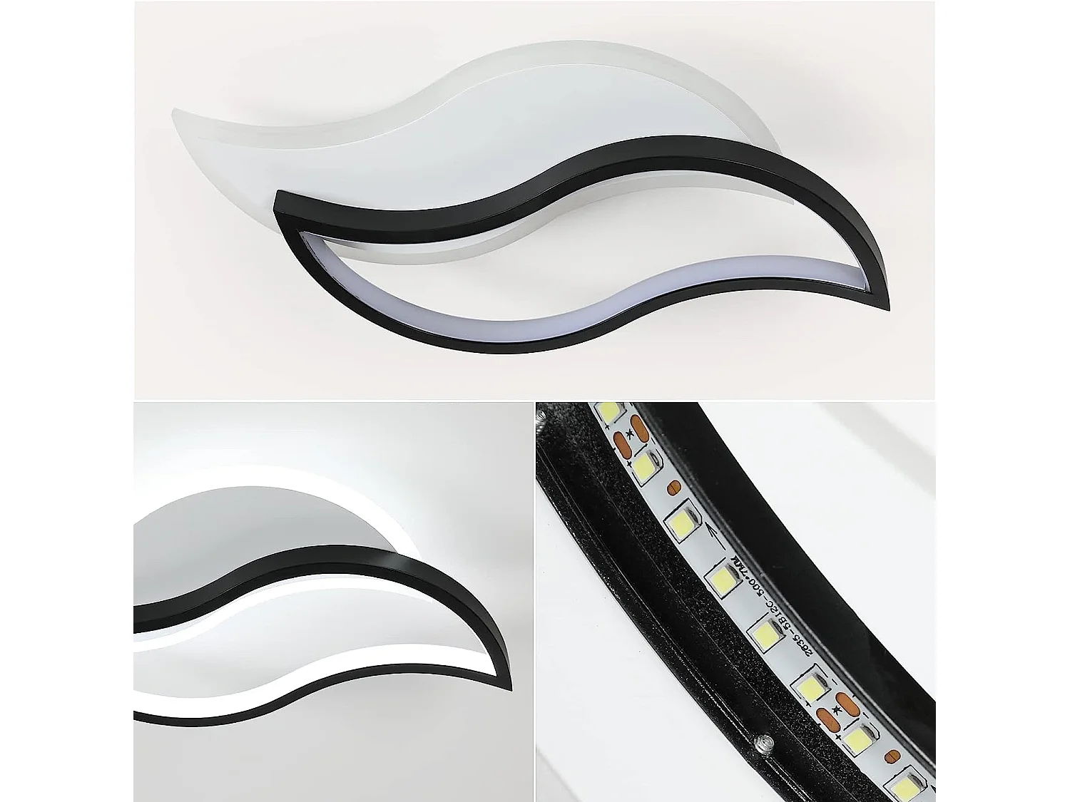 Plafonnier led design moderne forme créative de la feuille, 40*20.5*5.5cm, lumière blanc froid