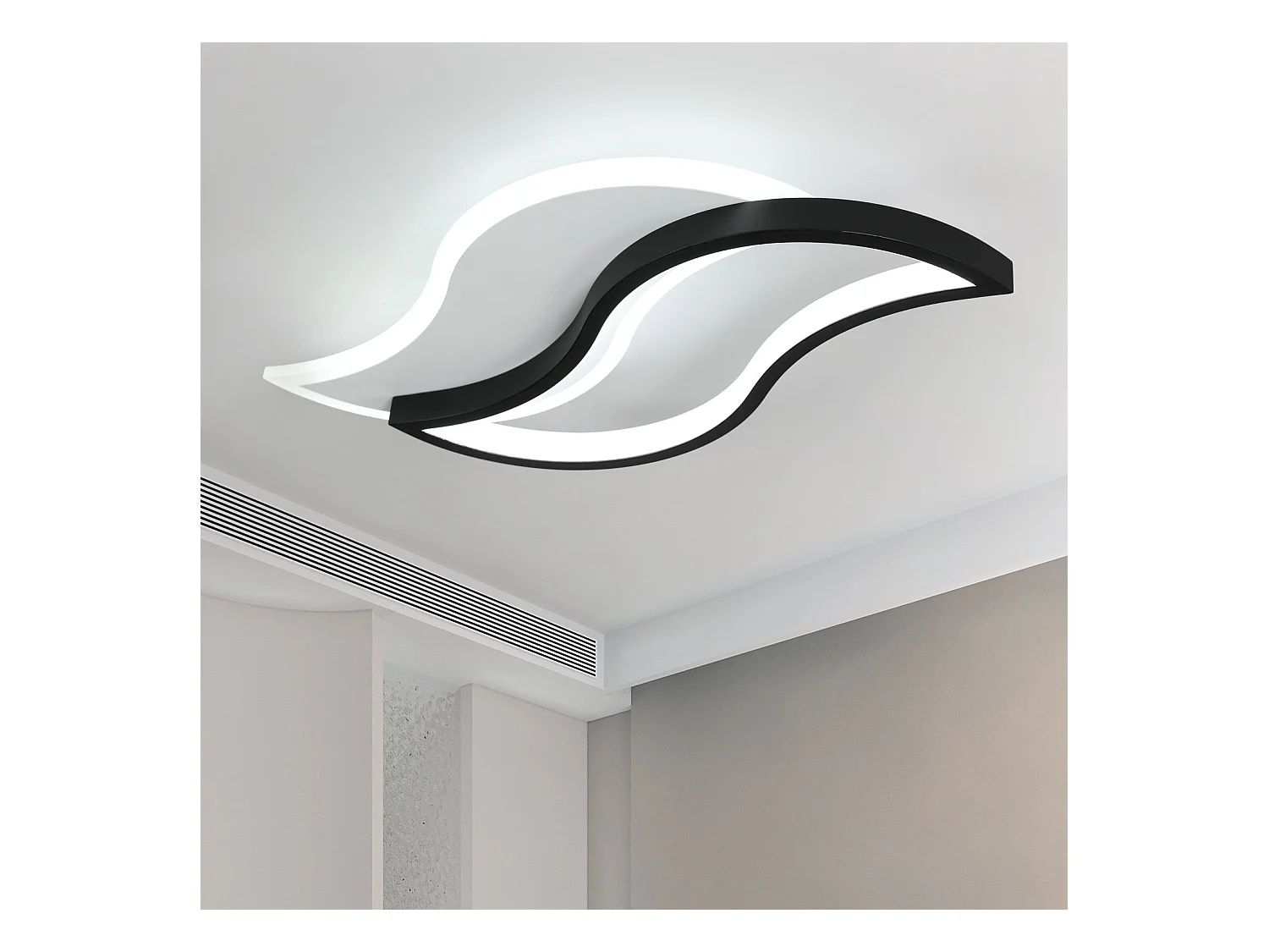Plafonnier led design moderne forme créative de la feuille, 40*20.5*5.5cm, lumière blanc froid