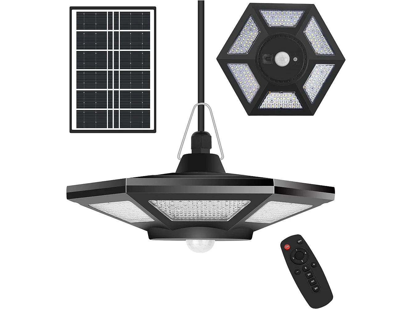 Solar Suspension, Outdoor Solar Lamp, 21*21*11cm, bewegingsdetector, 180leds