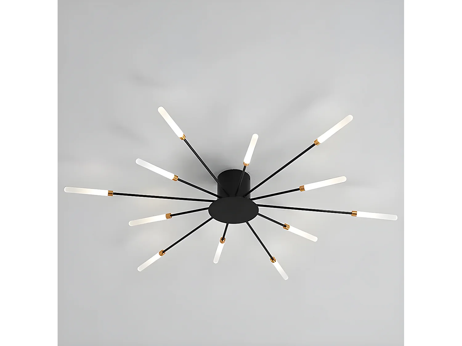 LED LED -plafondlicht Modern vuurwerk, 80 * 80 * 8cm, neutraal licht