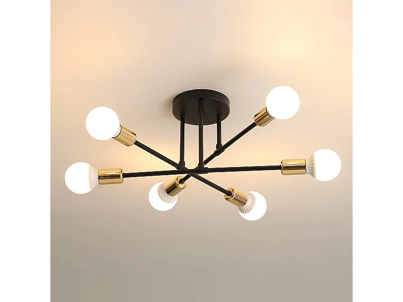 Plafonnier moderne, lampe de plafond rétro, industriel lustre suspension e27, sans ampoules