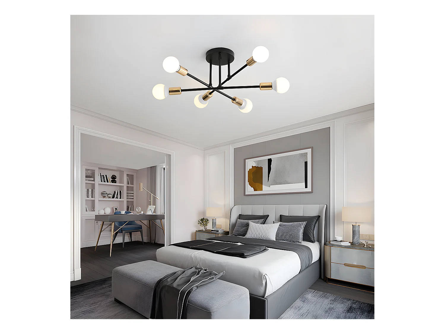 Plafonnier moderne, lampe de plafond rétro, industriel lustre suspension e27, sans ampoules