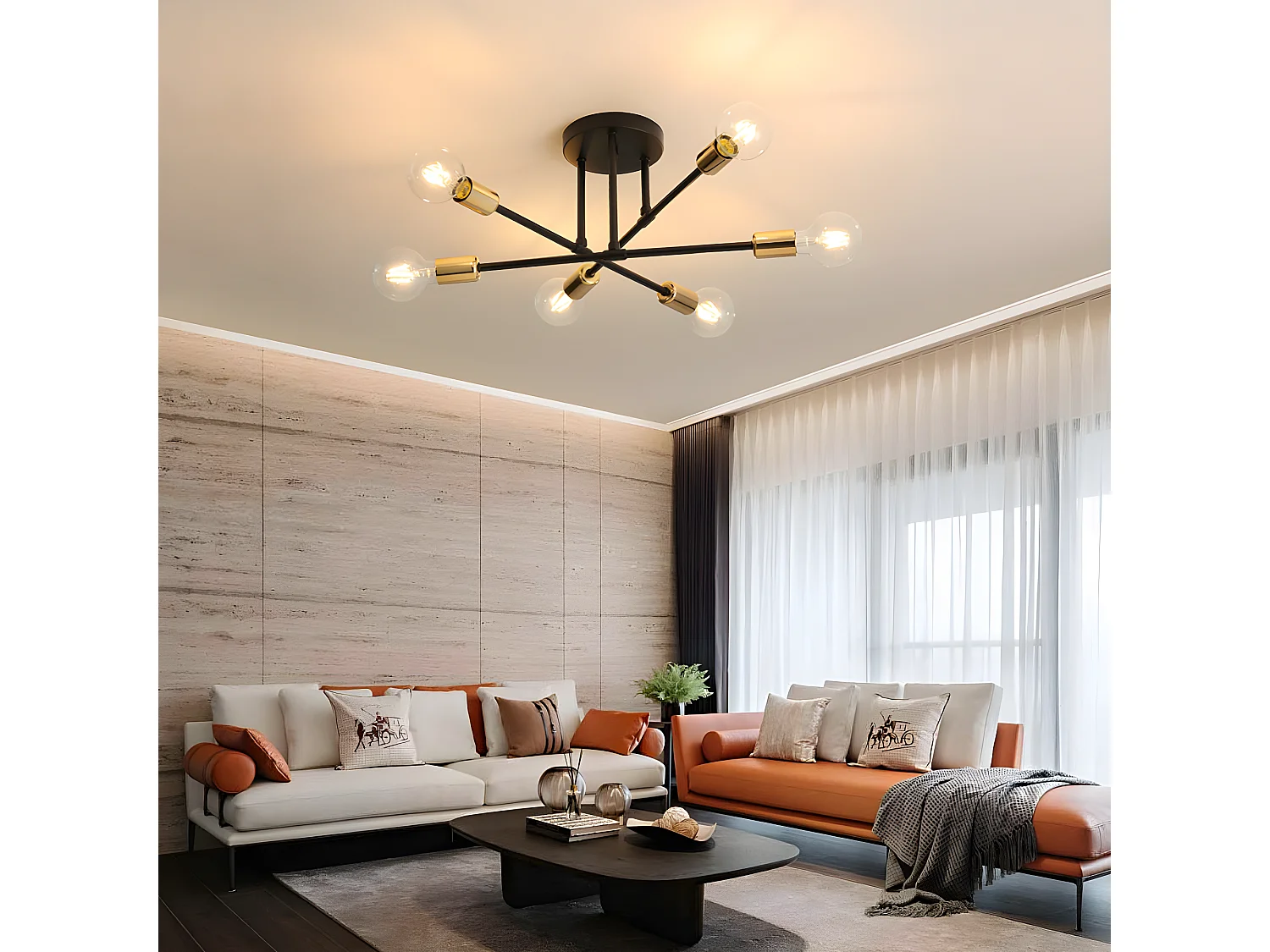 Plafonnier moderne, lampe de plafond rétro, industriel lustre suspension e27, sans ampoules