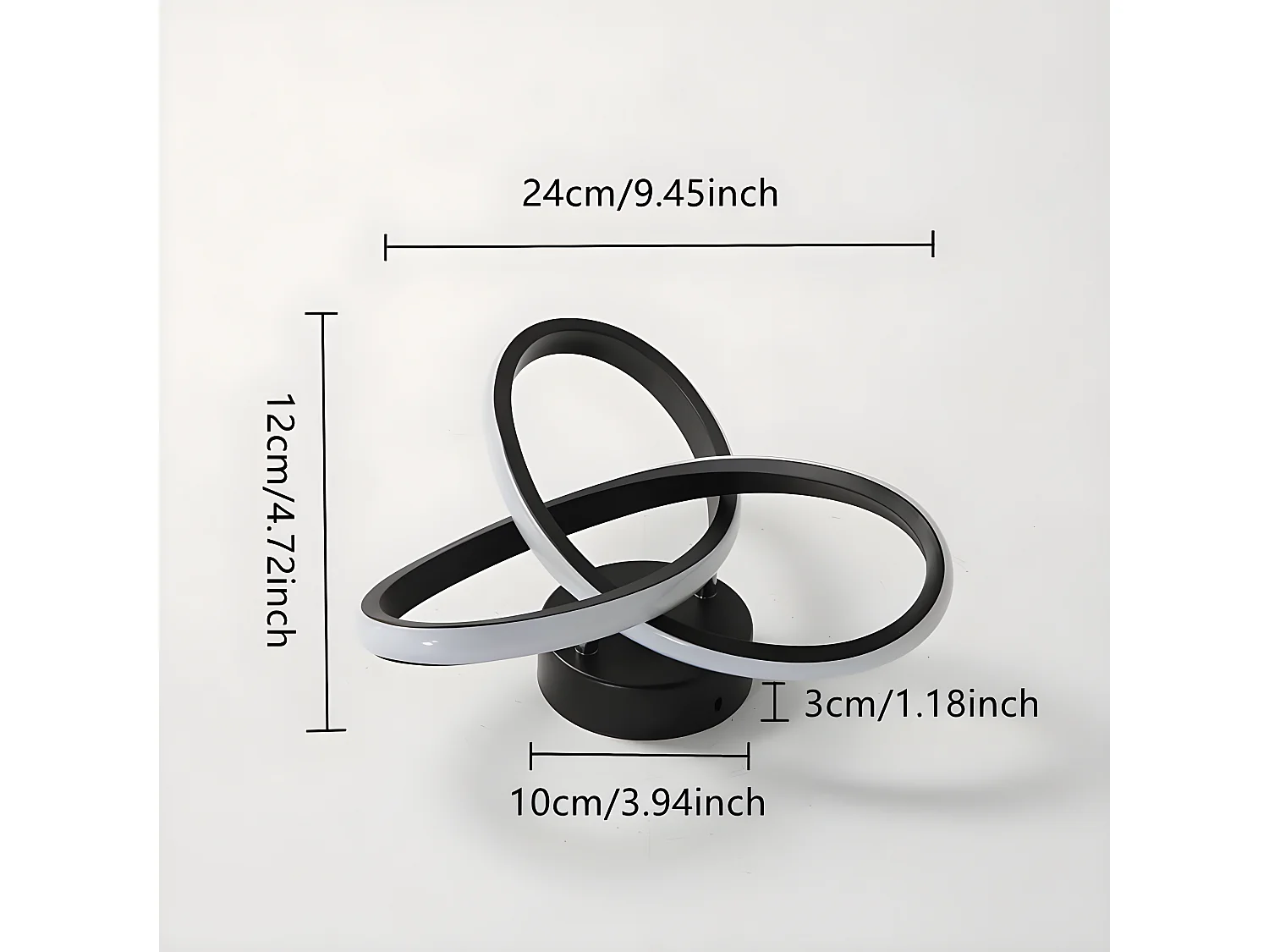 Plafonnier led moderne, noir, 25*10cm, 22w 2500lm, lumière blanc chaud