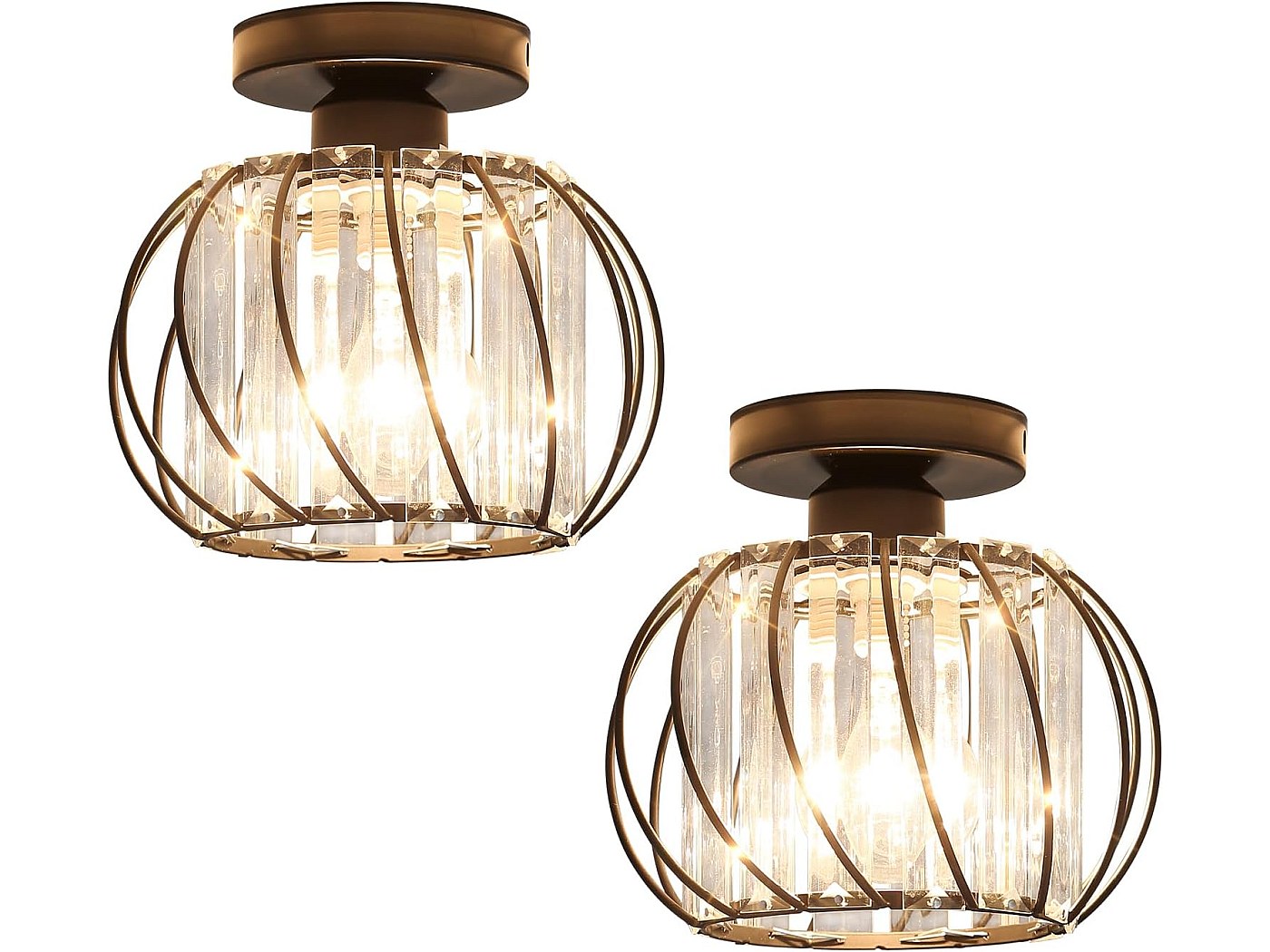 Lot De 2 Plaques De Plafond Rondes Pour Suspension - Base Lustre Noire En Acier, Diamètre 9.5cm, Fixation Sécurisée