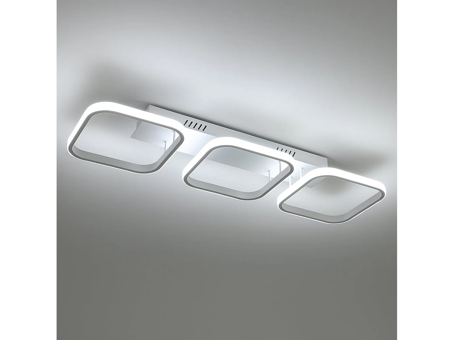 Luz de techo LED 45W cuadrado cuadrado geométrico simple, 78*22 cm, en metal, luz blanca