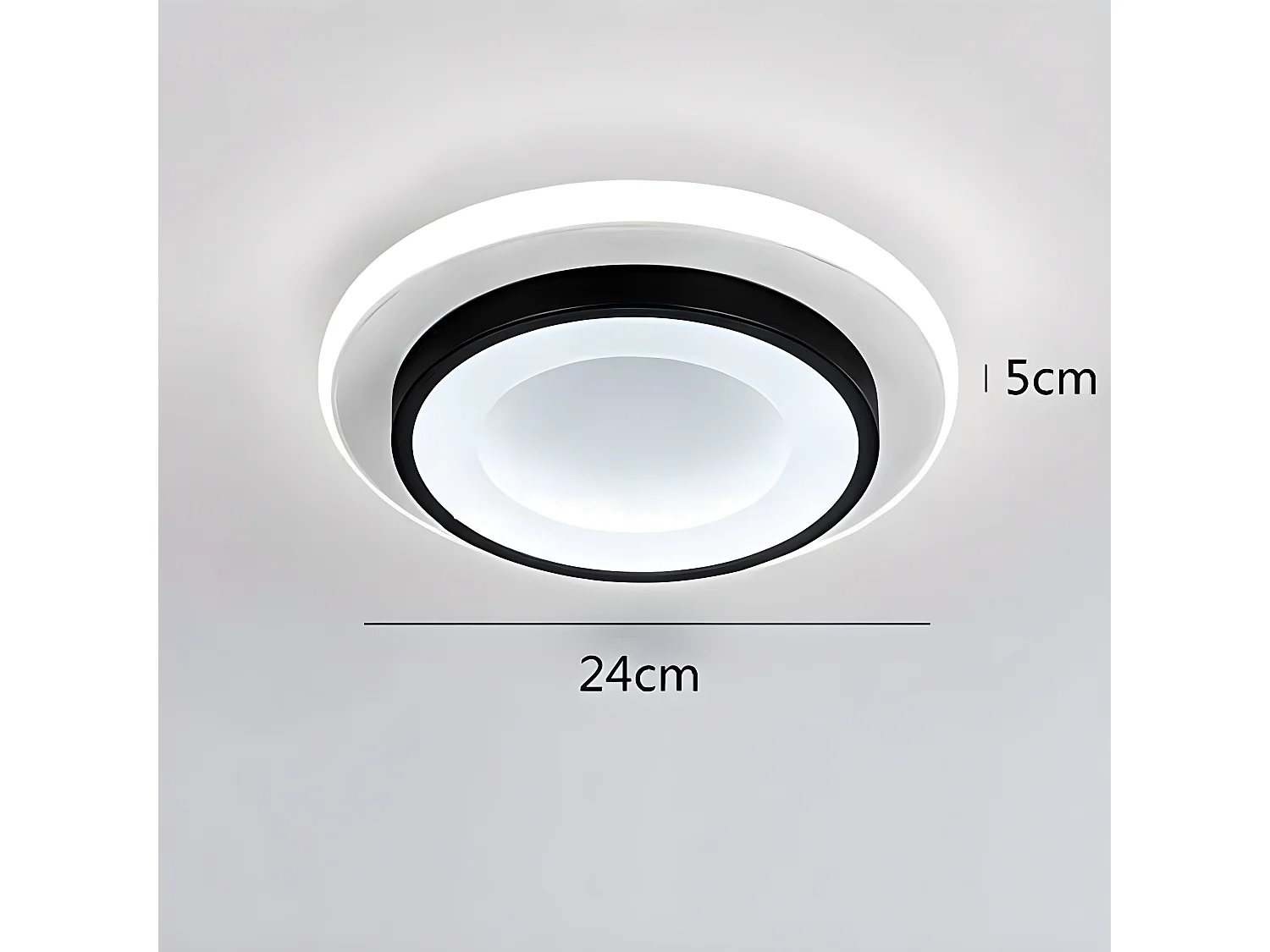 Luce a LED NORDIC LIGHT Dimmeble Rond 23W, Bianco nero, 23*23*6 cm