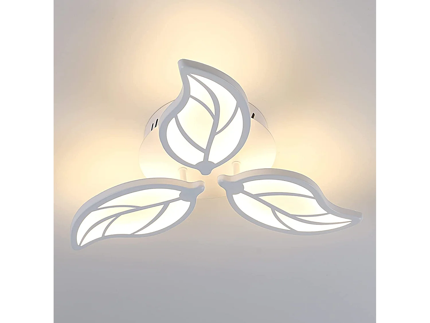 Luci a soffitto a LED moderne foglie da 30 W, bianco, 50 * 50 * 8 cm, in acrilico, luce calda