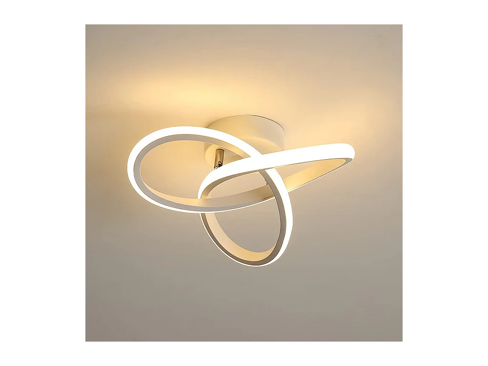 Plafonnier led moderne design en forme de fleur, blanc, 25*10cm, 22w, lumière chaud