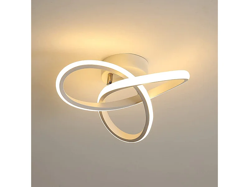 Plafonnier led moderne design en forme de fleur, blanc, 25*10cm, 22w, lumière chaud