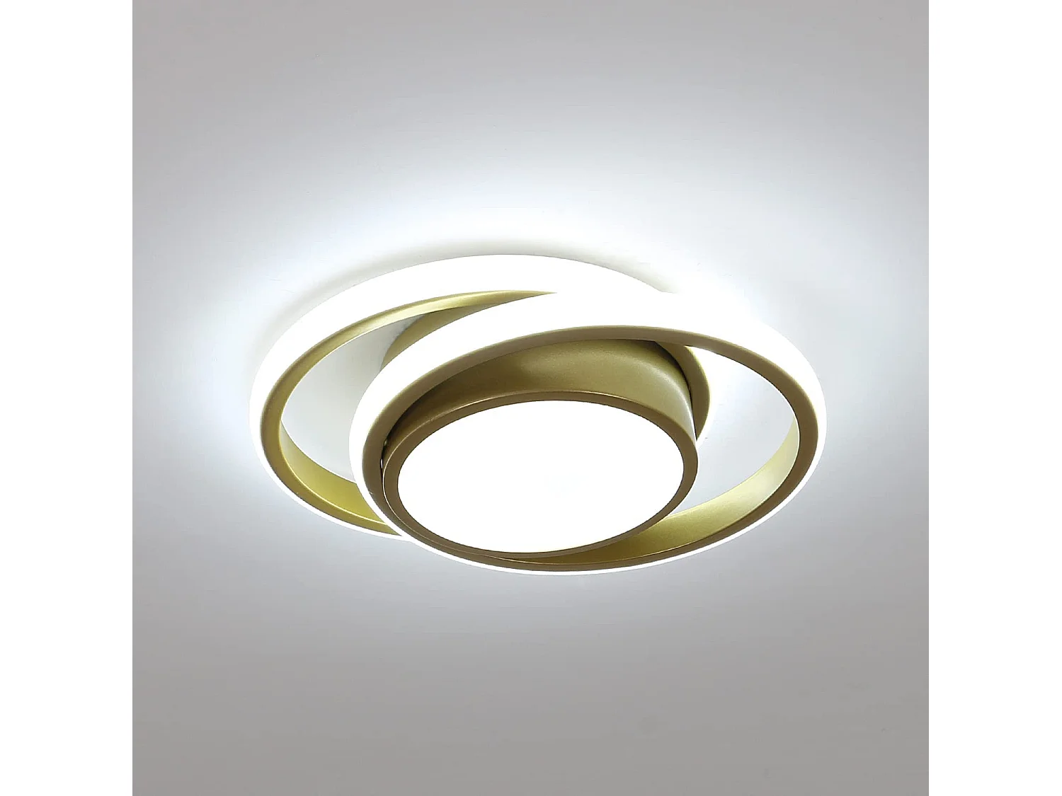 Plafonnier led moderne simple,or, 27*22*6cm, 26w 2500lm, lumière blanc froid