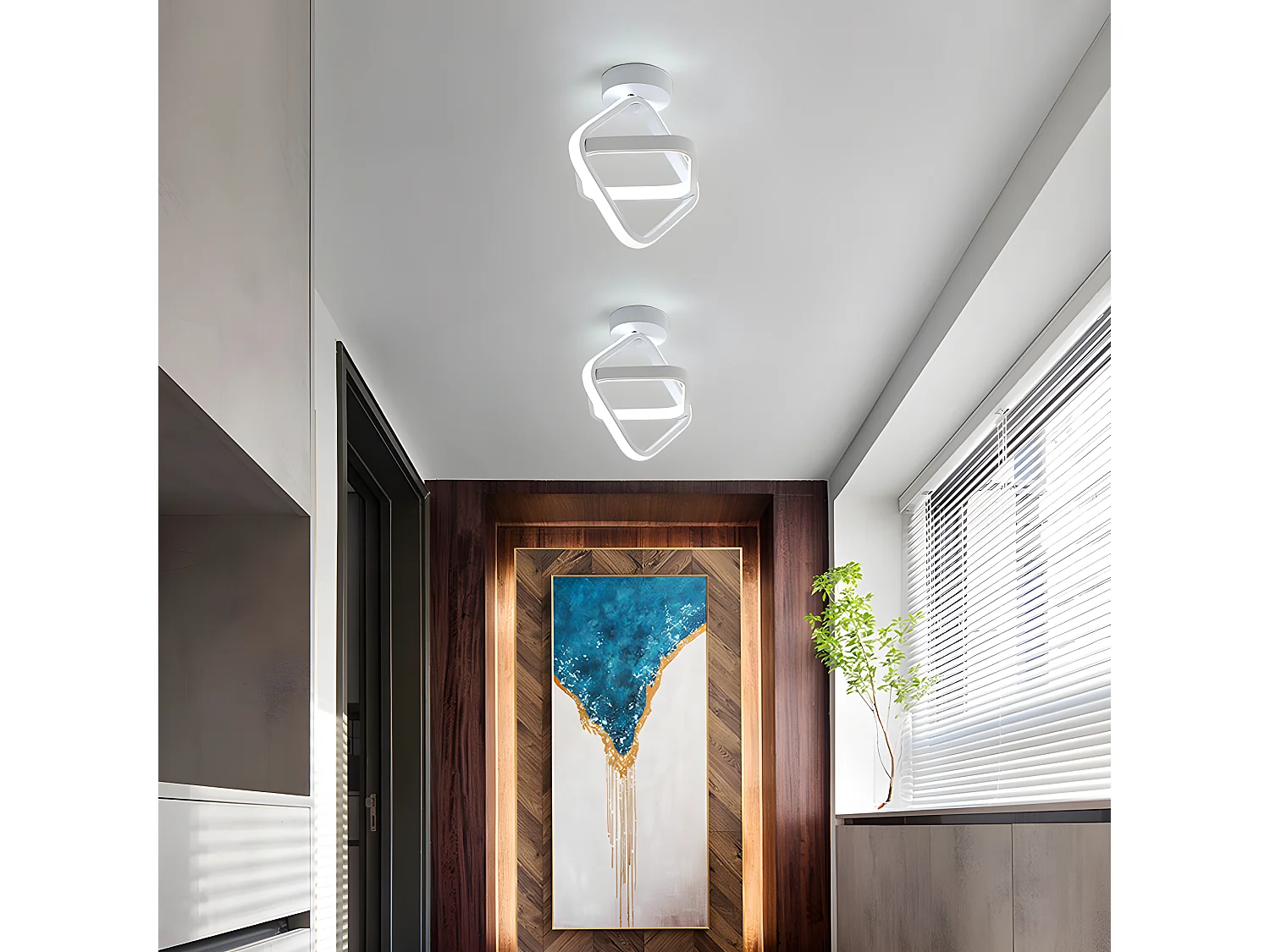 LED -plafondlicht, 22 cm*25 cm, wit, koud wit licht