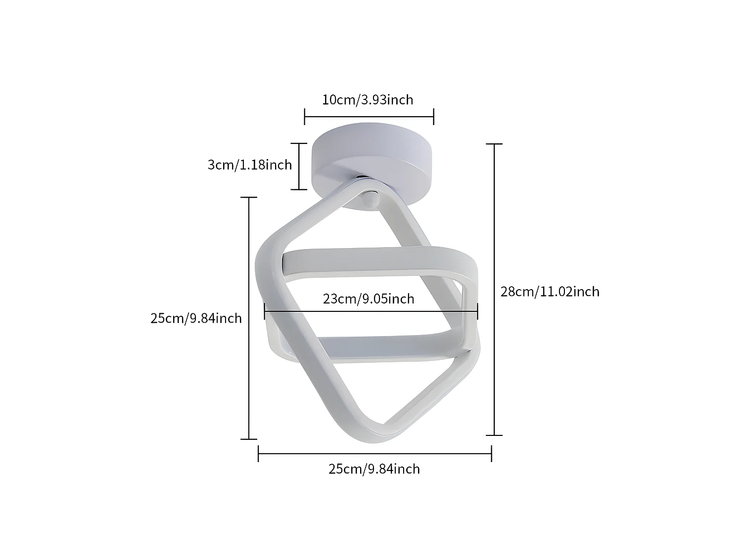 LED -plafondlicht, 22 cm*25 cm, wit, koud wit licht