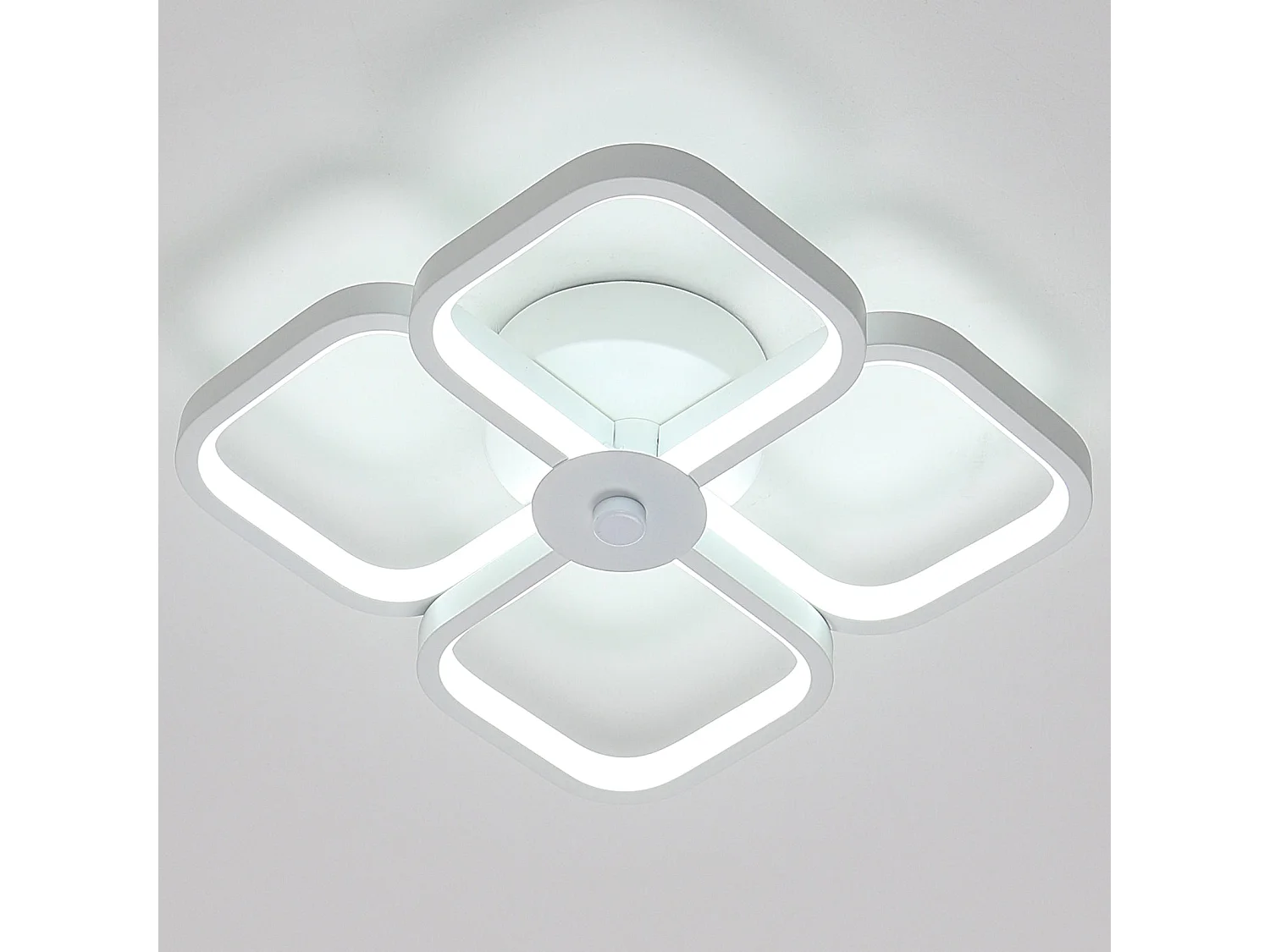 Luz de techo LED rectangular moderna, blanco, 31.5*31.5*7cm, en metal acrílico, 30W, luz fría