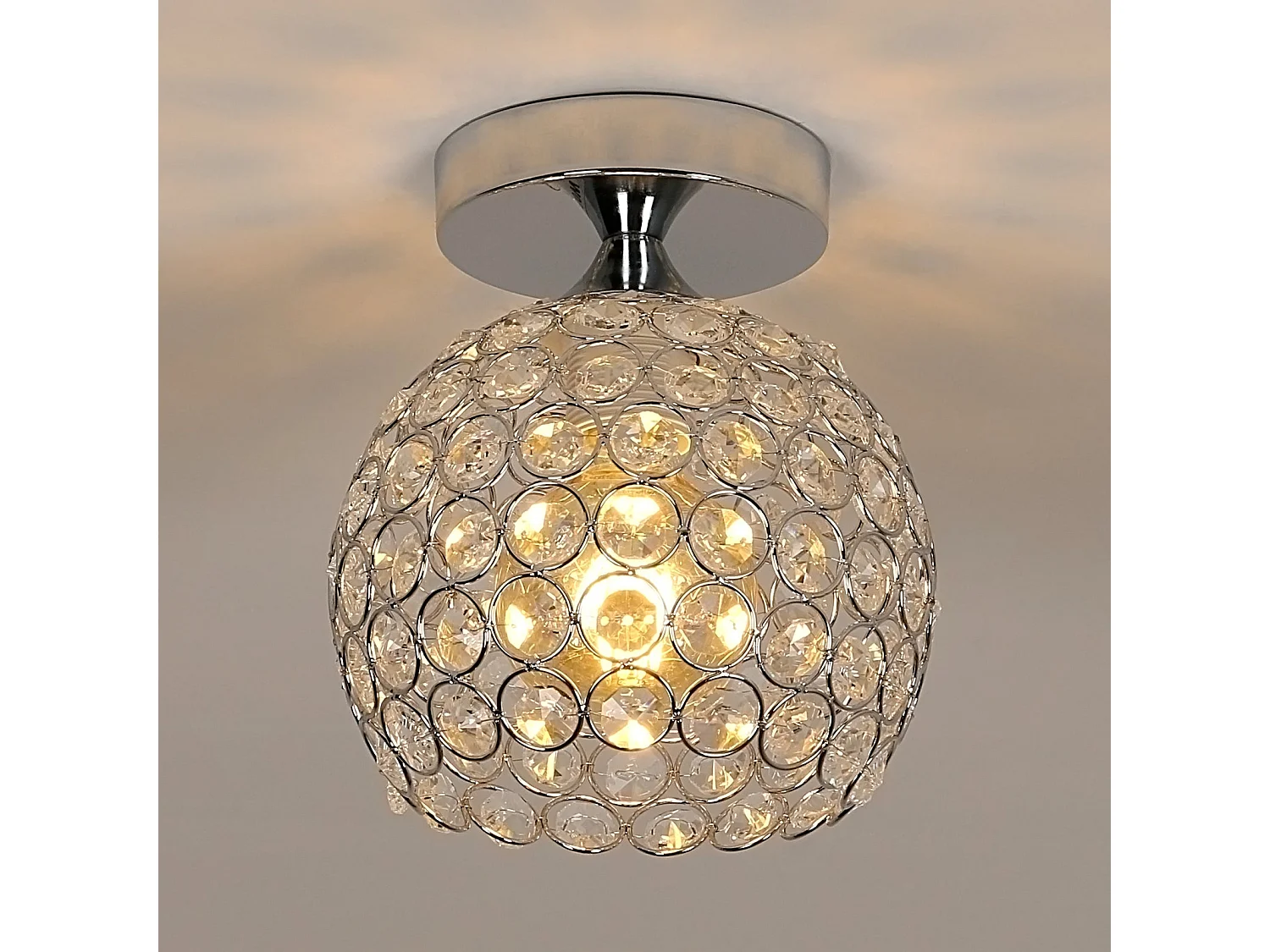 Moderne lampe de plafond led plafonnier,  16 * 16 * 18 CM, argenté,  sans ampoules E27