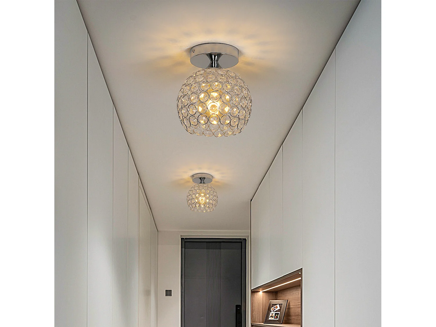 Moderne lampe de plafond led plafonnier,  16 * 16 * 18 CM, argenté,  sans ampoules E27