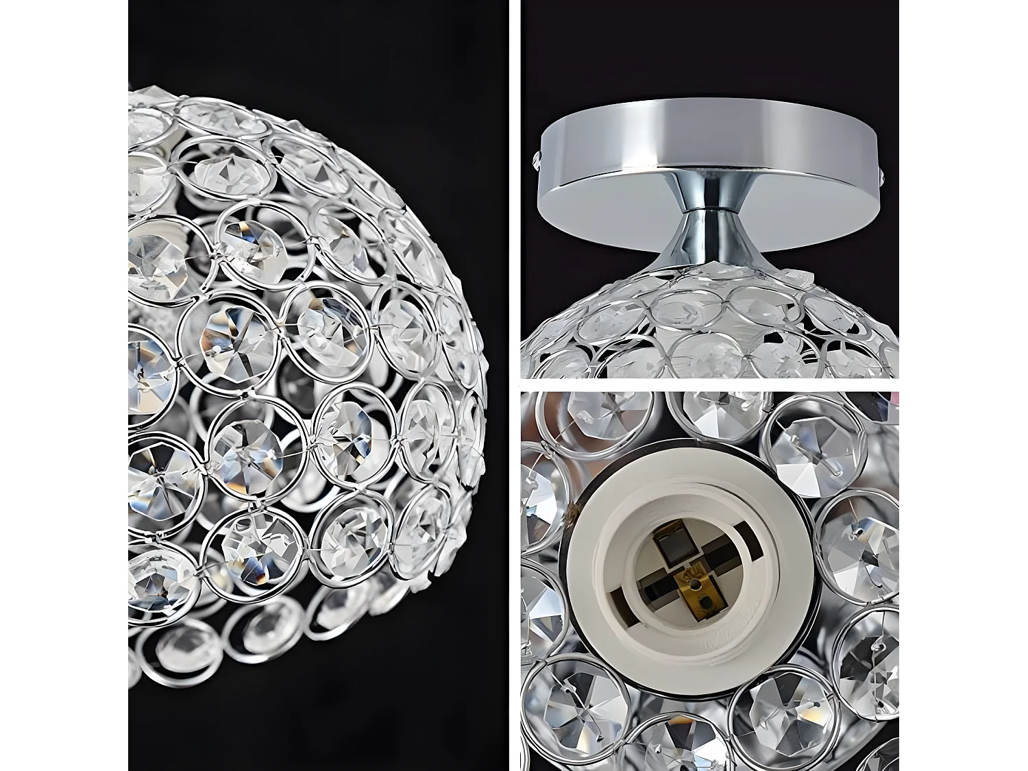 Moderne lampe de plafond led plafonnier,  16 * 16 * 18 CM, argenté,  sans ampoules E27