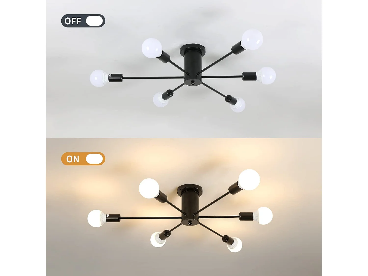 Plafonnier industrielle,  70*70*15cm rétro, E27 vintage suspension luminaire, sans ampoules