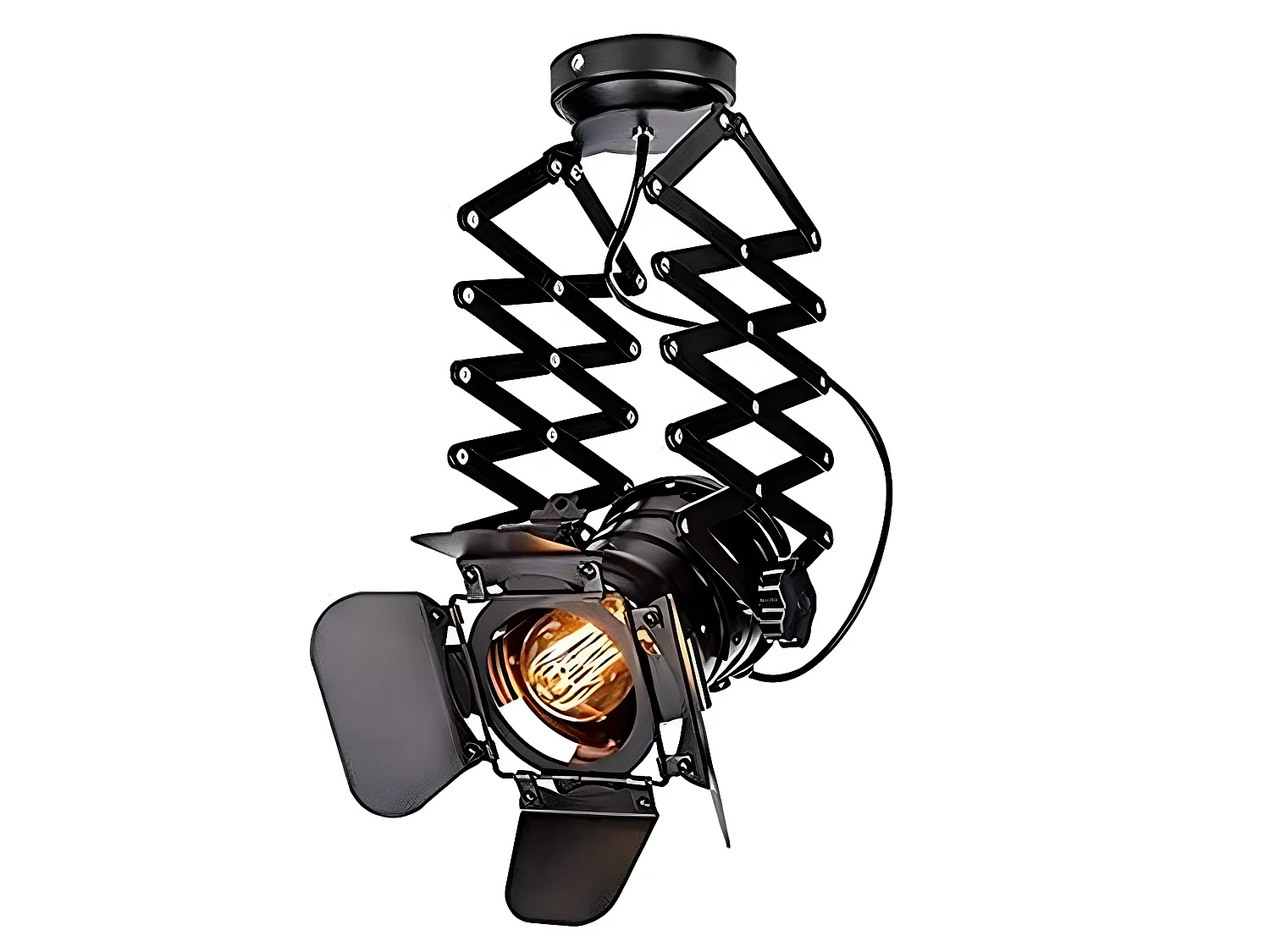Deckenleuchte 1 Spot LED Industrie E27 verstellbare Deckenpunkte, 11 * 10 * 28 cm, schwarz
