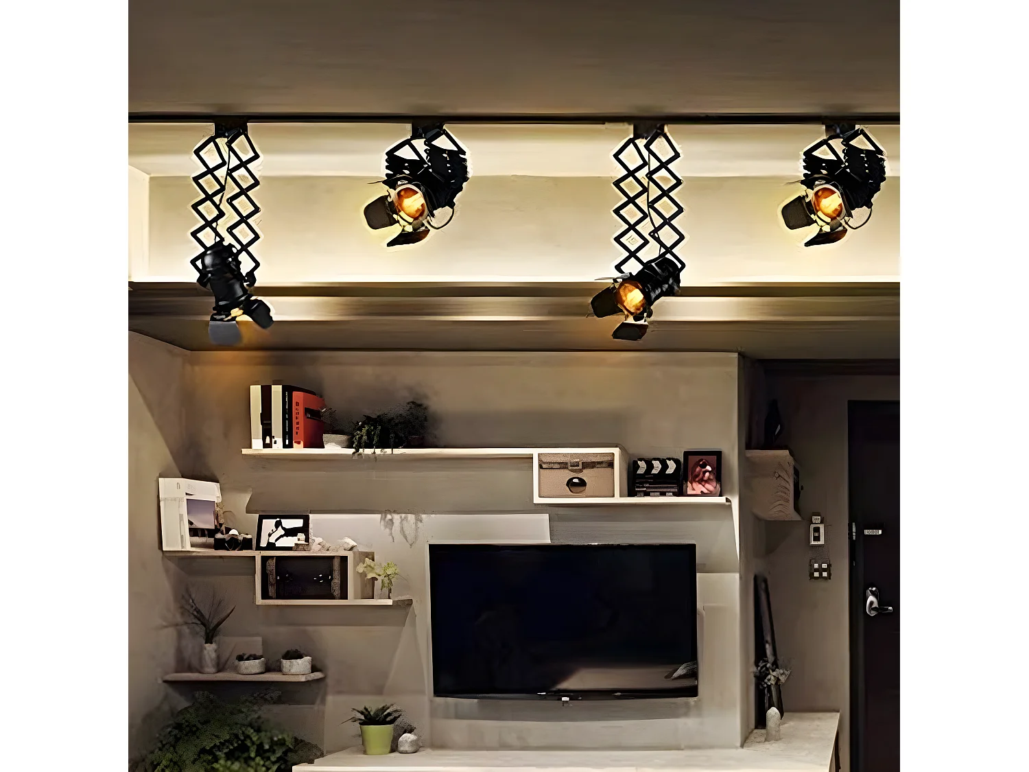 Deckenleuchte 1 Spot LED Industrie E27 verstellbare Deckenpunkte, 11 * 10 * 28 cm, schwarz