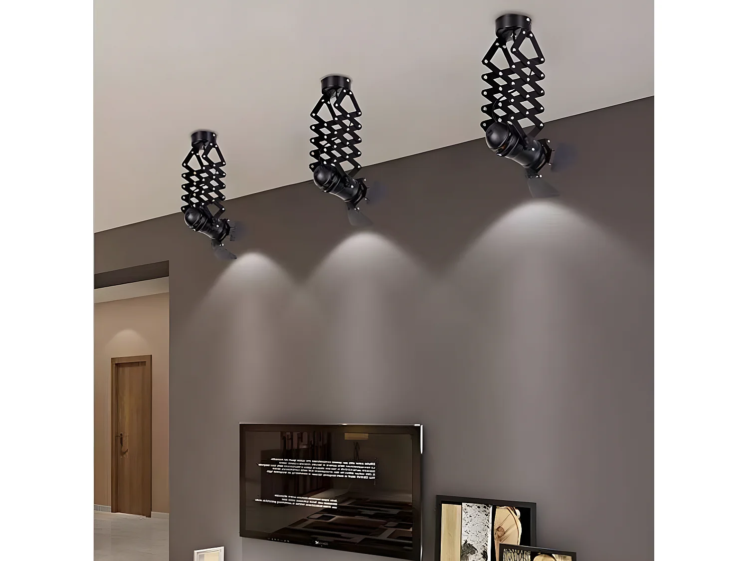 Deckenleuchte 1 Spot LED Industrie E27 verstellbare Deckenpunkte, 11 * 10 * 28 cm, schwarz