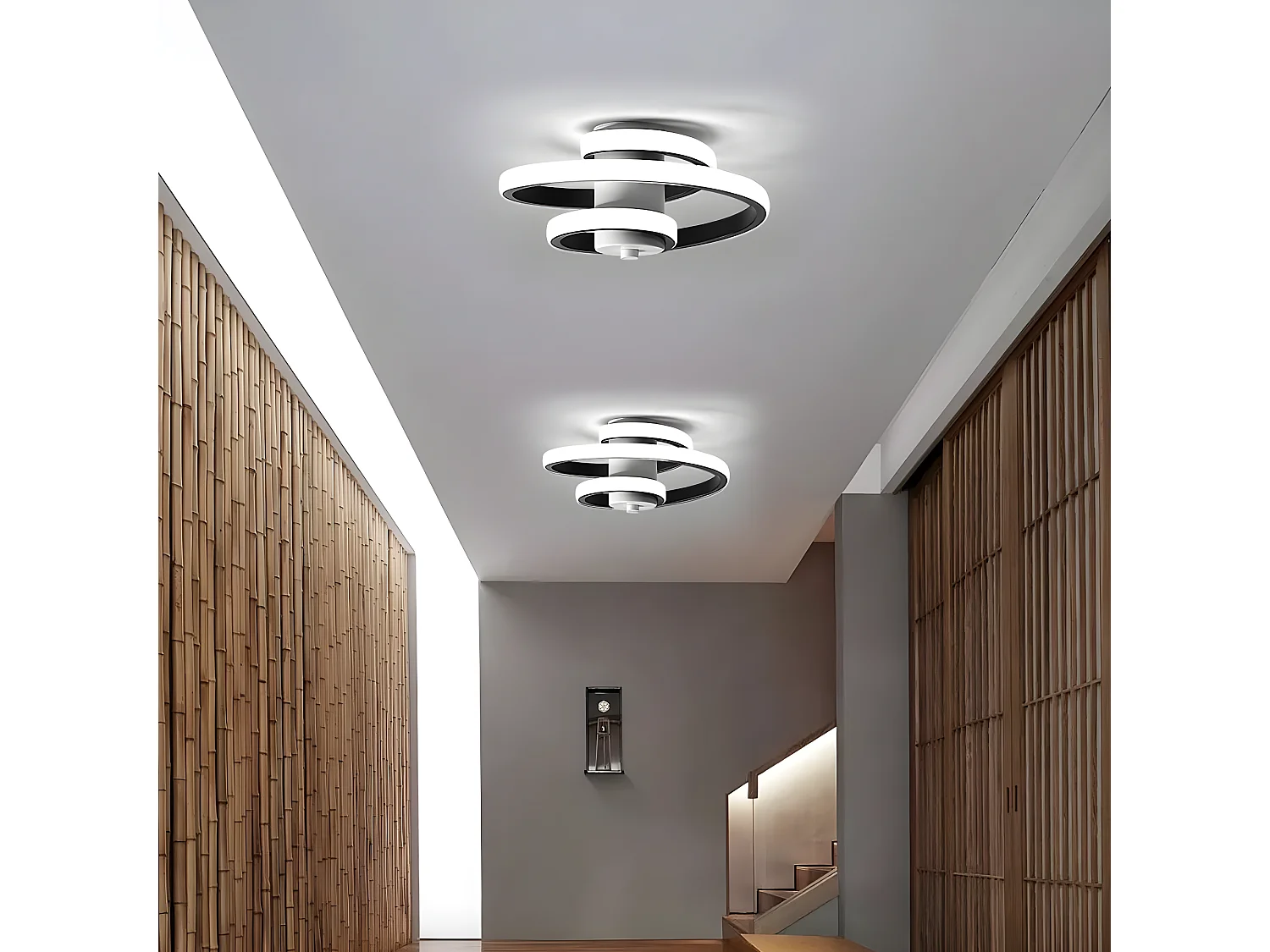 Soffitto a LED Spirale chiaro Dimmabile moderno 18W, bianco, 23*21*10 cm, in metallo acrilico, con telecomando
