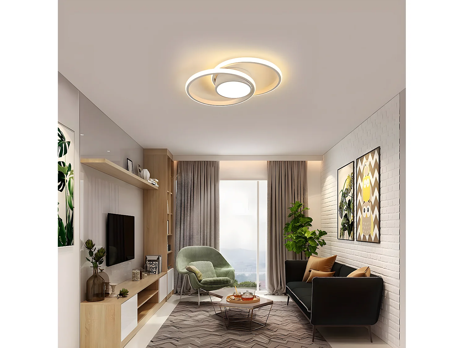 Luce a soffitto a LED moderna a LED, 40*28,5 cm, 42W 4000LM, luce calda