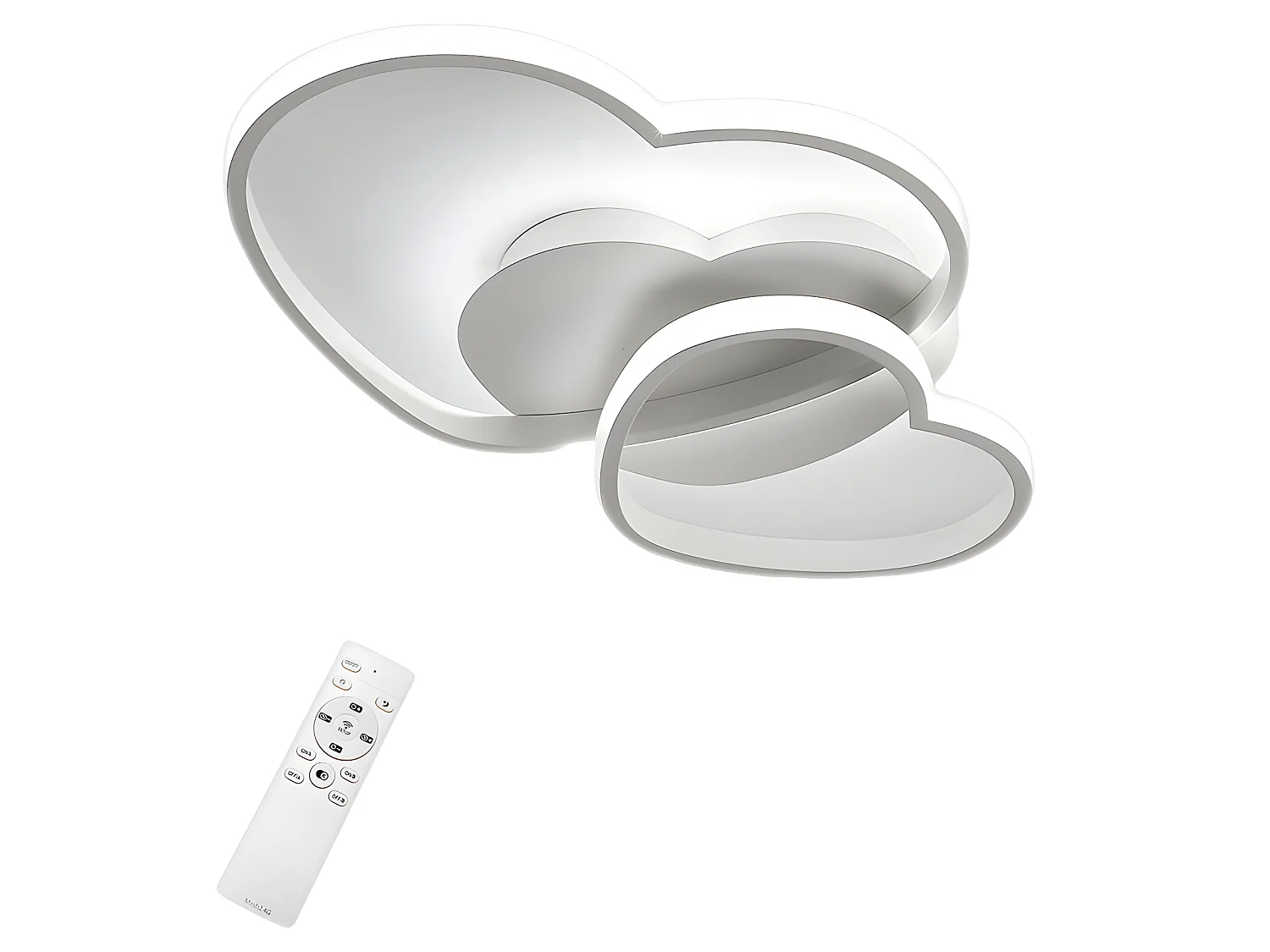 Plafonnier led dimmable moderne avec télécommande,  50*33*8cm, en silice et aluminium pour salon salle