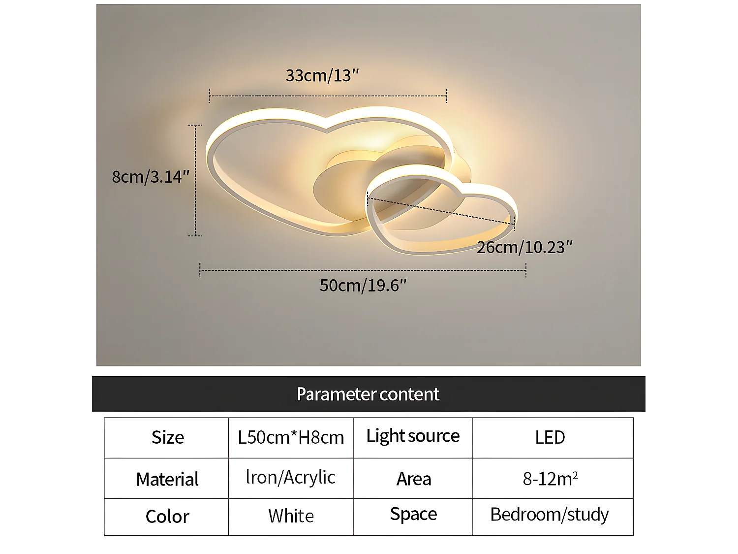 Plafonnier led dimmable moderne avec télécommande,  50*33*8cm, en silice et aluminium pour salon salle