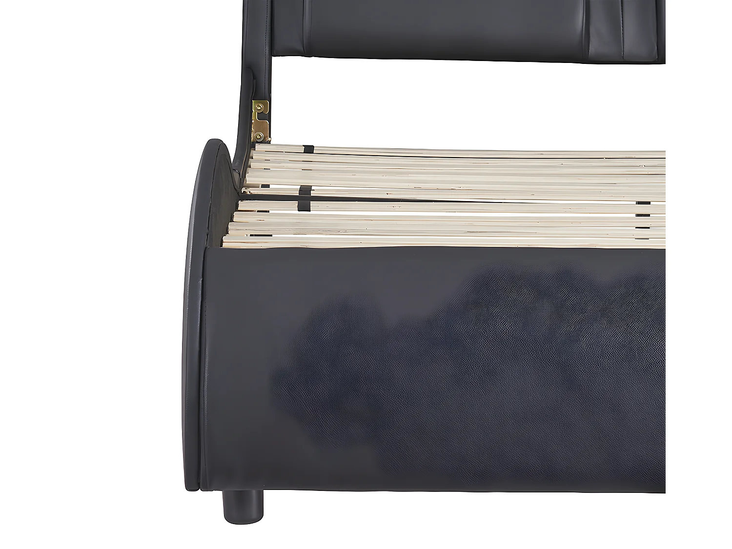 Lit avec tête de lit capitonnée avec LED- 140 x 200 cm - Noir - Sweiko