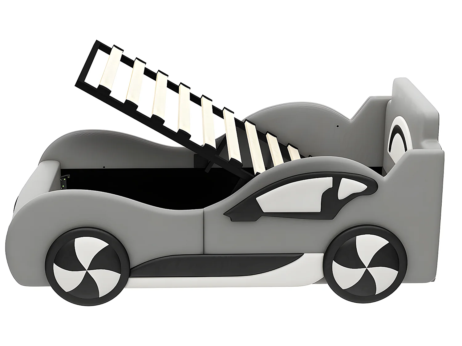 Lit coffre Lit voiture avec tête de lit rangements - 90 x 200 cm - Girs - Sweiko